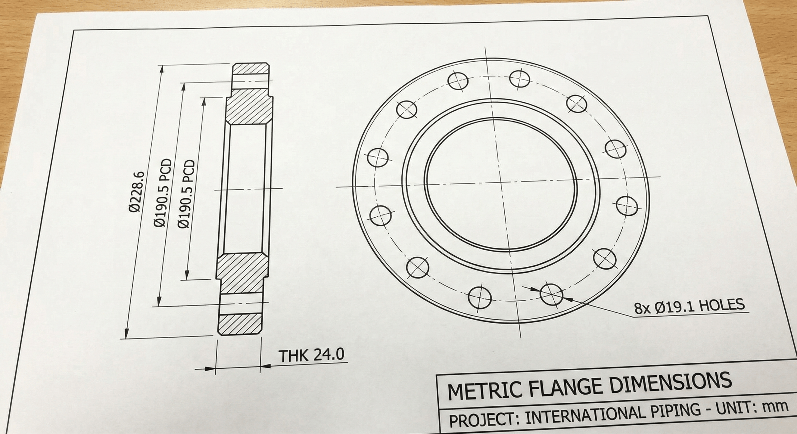 An engineering drawing with dimensions in millimeters